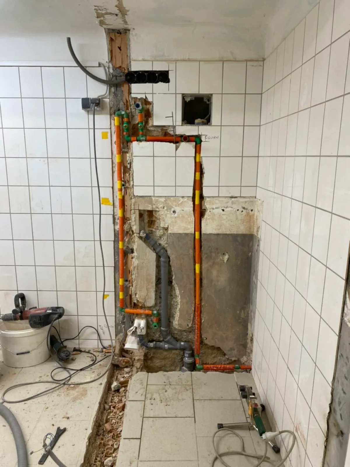 New piping and electrical work