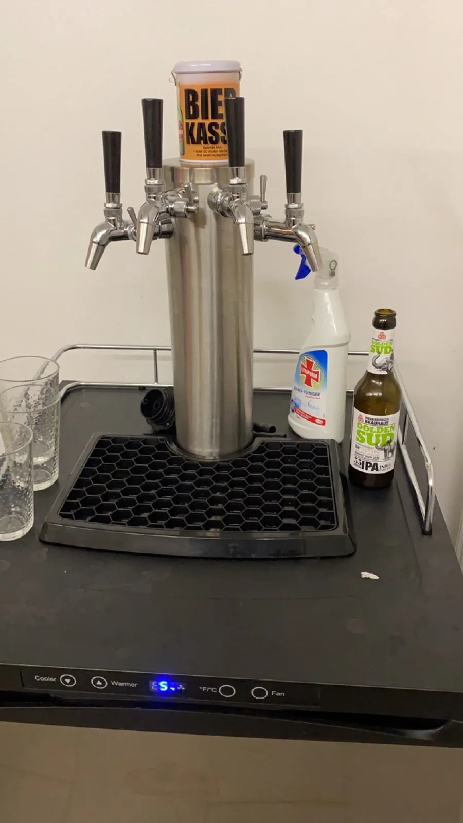 Kegerator with four taps