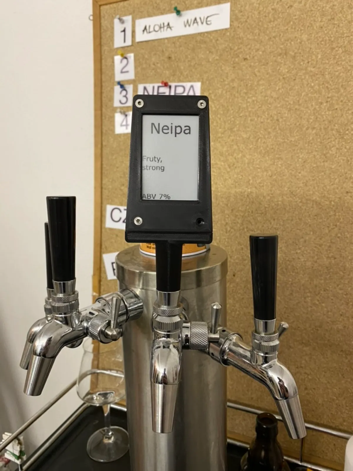 3D-printed NFC tap handle with e-ink display